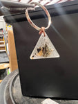 MUSTARD SEED KEYCHAIN WITH A REAL PIECE OF MAMA MOCHAS LAND - triangle
