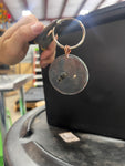 MUSTARD SEED KEYCHAIN WITH A REAL PIECE OF MAMA MOCHAS LAND - large circle